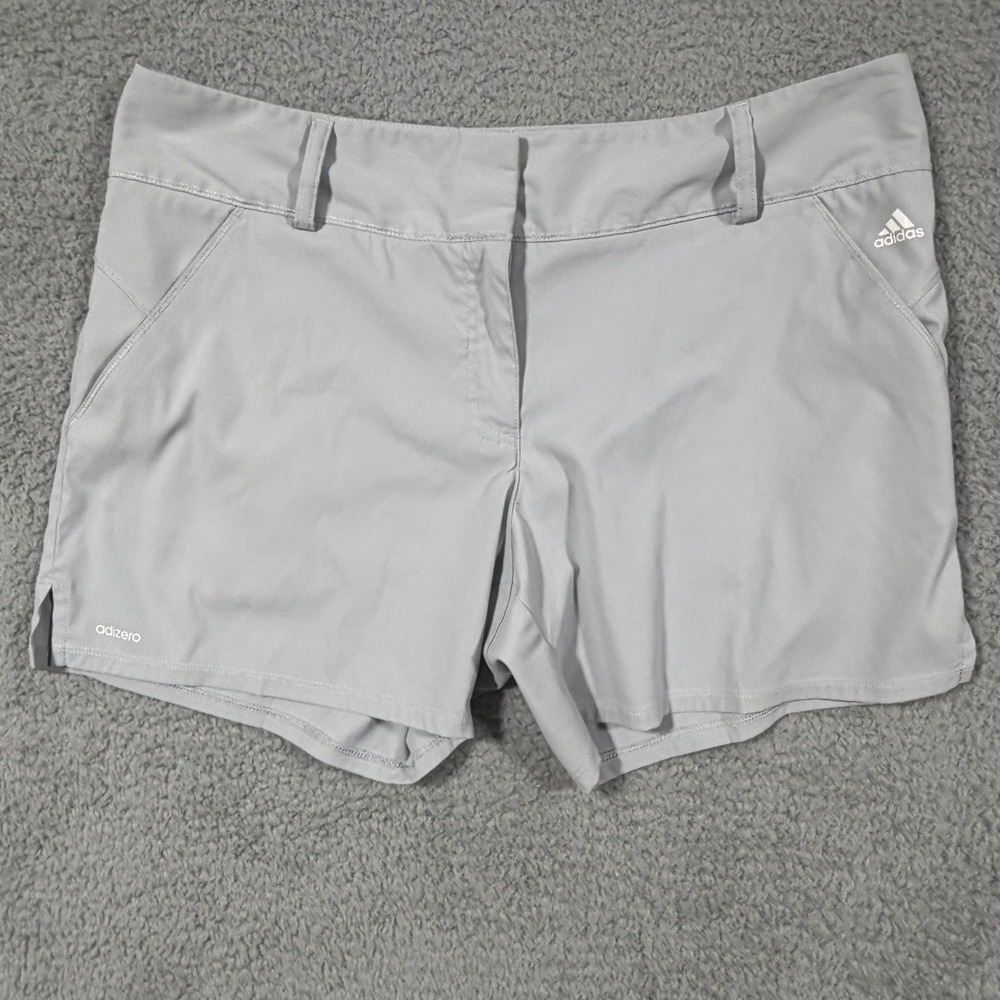 Adidas Golf Shorts Women's Performance Grey Hook Closure Stretchy Size 12